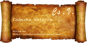 Császka Valéria névjegykártya
