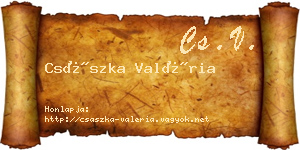 Császka Valéria névjegykártya